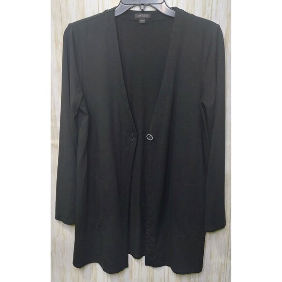 J. Jill Wearever Collection Women's XS Black Cardigan With Pockets Single Button - Picture 7 of 12